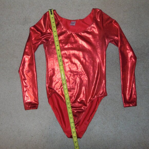 Spirit Shiny Red Long Sleeve Leotard S - Picture 5 of 6